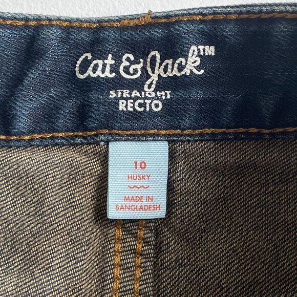 Cat & Jack & Wrangler Boys Straight Husky Size Jeans 10H Husky Like New - Picture 6 of 16